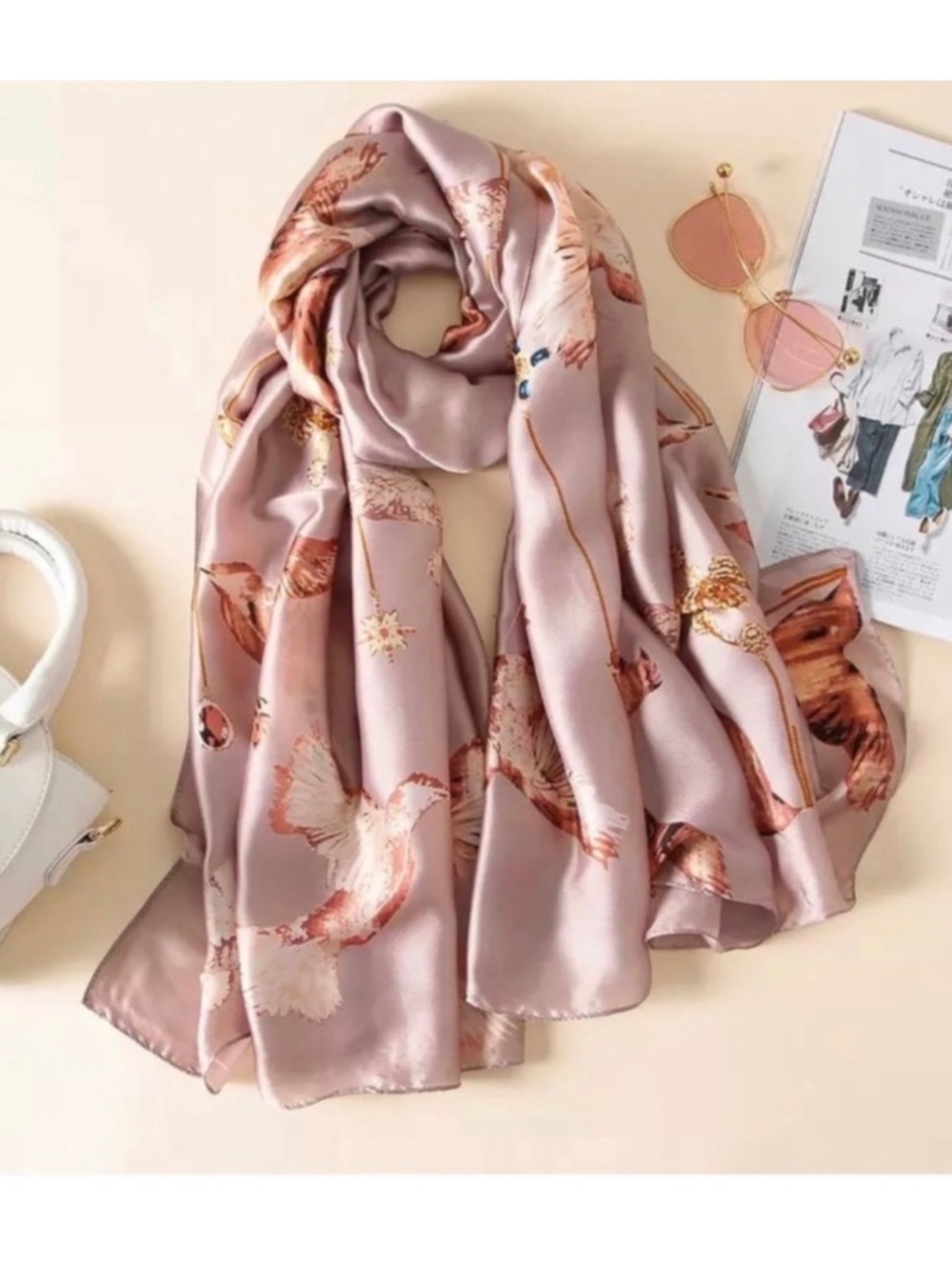 NWT SILK SCARF LUXURY STYLE STOLES WOMEN HEADBAND BAND STOLEN SHAWL PASHMINA